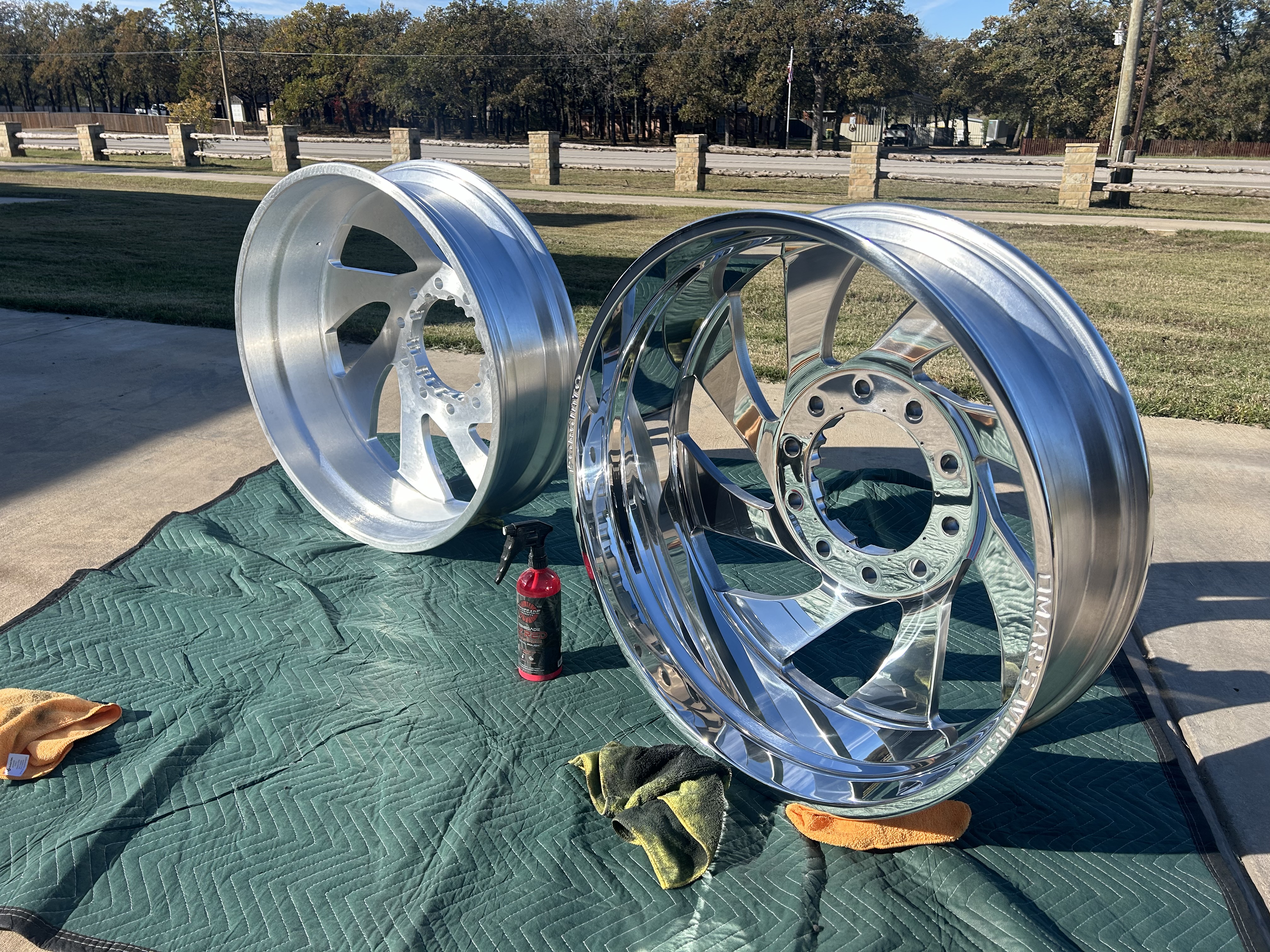 Clearcoat removal from aluminum wheel — Nautical Polishing Burleson TX